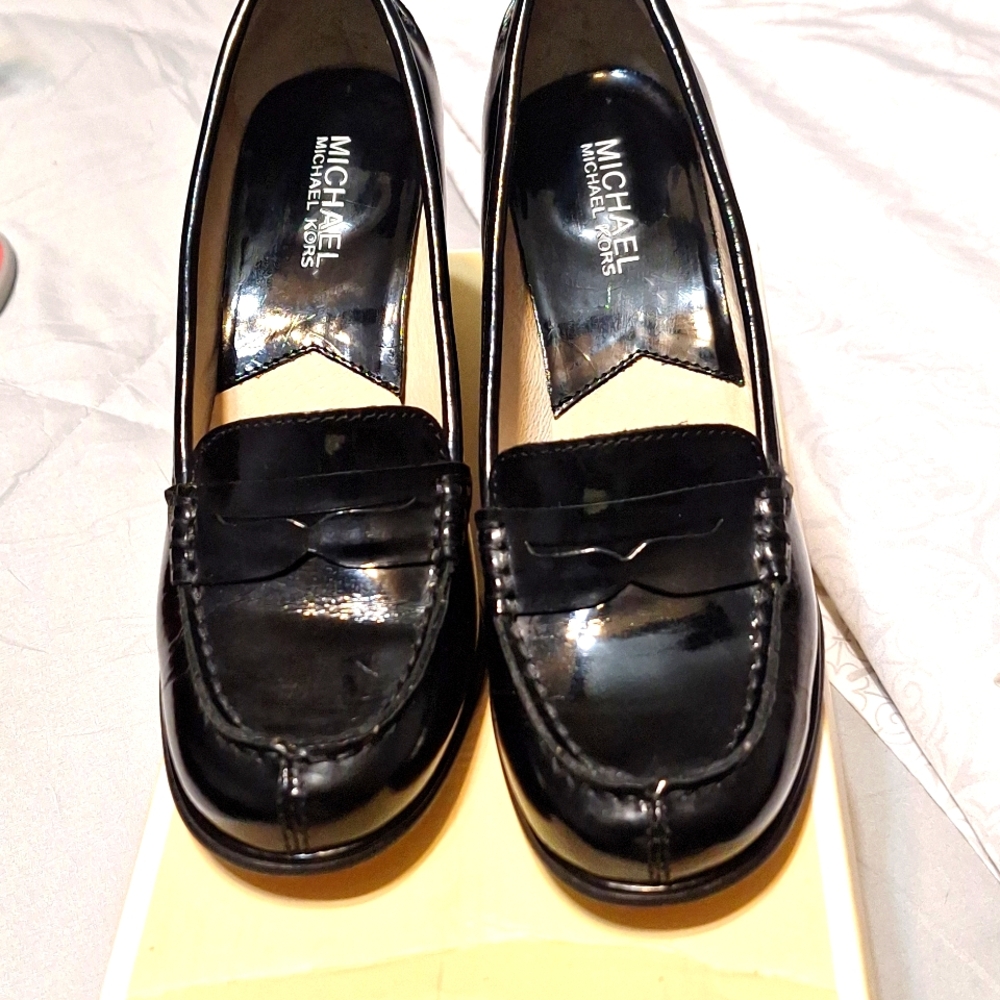 Michael Kors Black Patent Leather Loafers